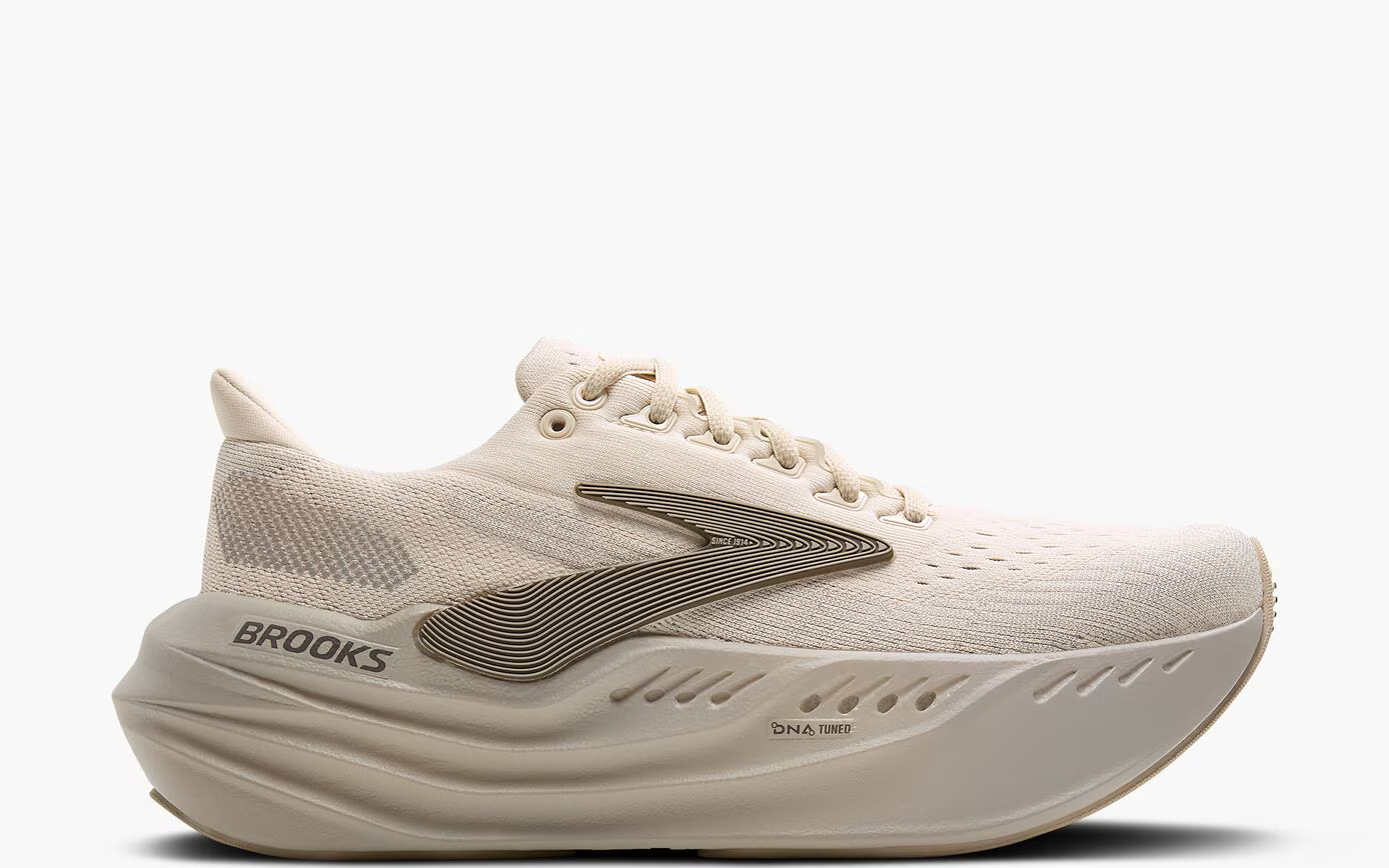 Brooks Glycerin Max Almond Peach/London Fog/White